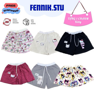 (kèm gấu) Quần short hoạt hình from rộng chất lennin mát Fennik.studio  Menswear