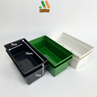 Chậu nhựa mini dài chữ nhật 18cm x 9cm x 7cm trồng sen đá tiểu cảnh chậu trồng xương rồng