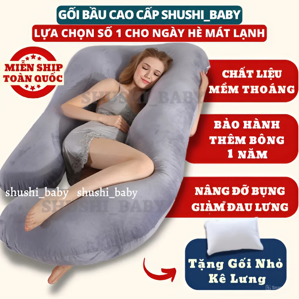 Gối Bầu Chữ G Gối Cho Bà Bầu Ngủ Mềm Mịn Hàng Cao Cấp