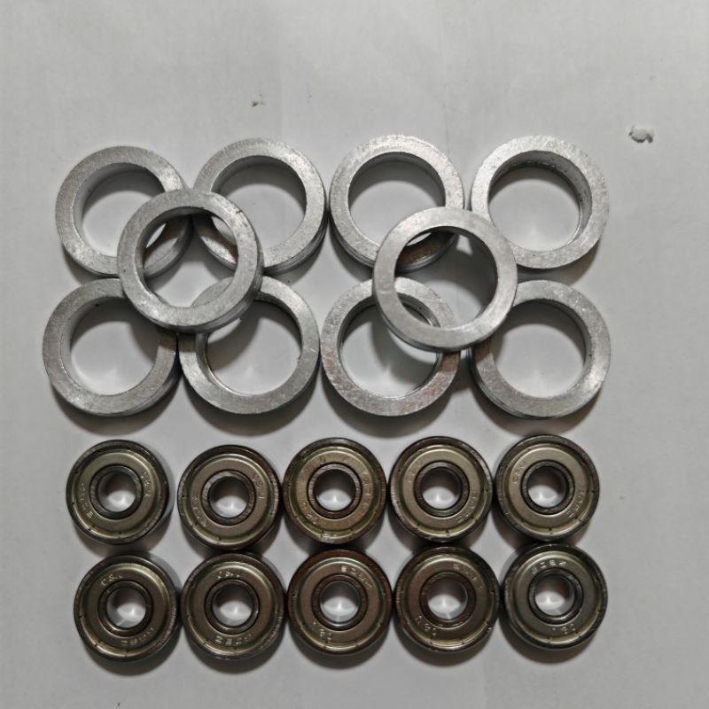 Combo 10 somi nhôm và 10 bạc đạn 608 tháo máy nhật bãi chế quạt B3, B4, B5 chạy bạc đạn 608