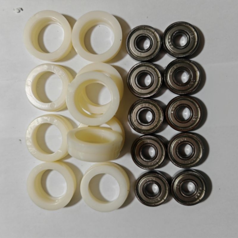 Combo 10 somi nhựa mẫu thấp và 10 bạc đạn 608 tháo máy nhật bãi chế quạt B3, B4, B5 chạy bạc đạn 608