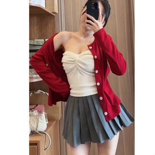 Áo Khoác Cardigan Trơn Nhiều Màu Đỏ Peonyb store Mùa Thu Đông Kiểu Dáng Bánh Bèo Tiểu Thư Noel Tết Kenco Clothing