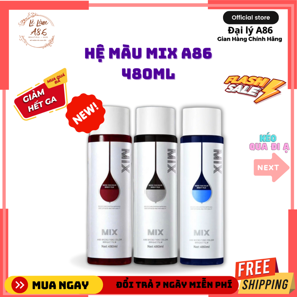 HỆ MÀU MIX A86 THẾ HỆ MỚI - Màu nhuộm - Đổi màu tóc - Dung tích 480ml