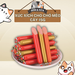 Xúc xích cho chó mèo cây 15g, xúc xích ăn liền cho thú cưng giàu dinh dưỡng và đạm cao