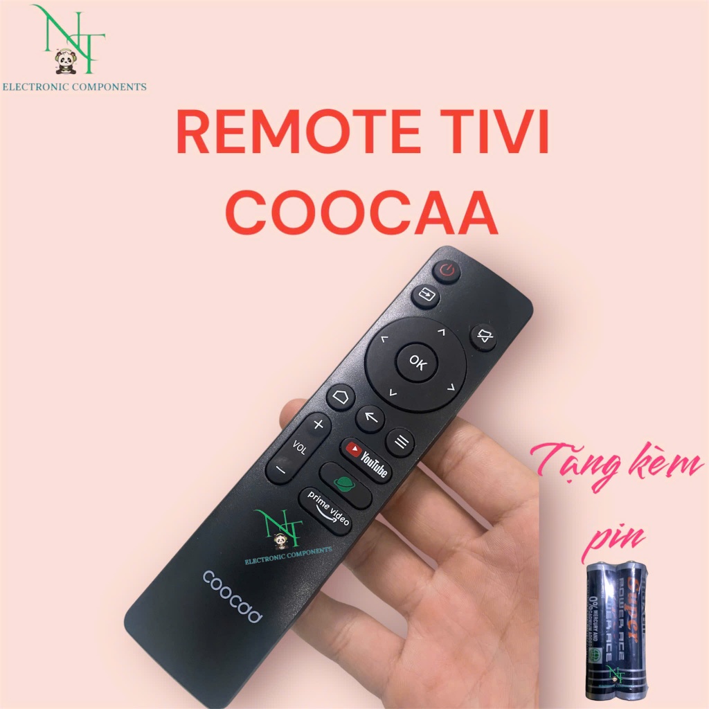 Remote Điều Khiển TiVi COOCAA SMART hình địa cầu xanh ngắn . Đồ bấm TiVi COOCAA Tặng kèm pin sử dụng
