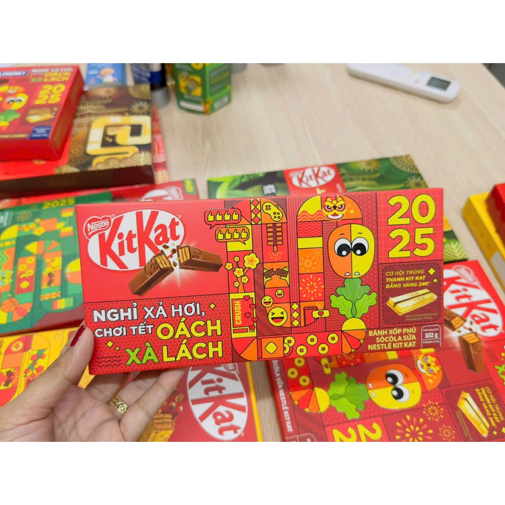 Kitkat Socola Gói 6 Thanh 102 gram. Tết 2025