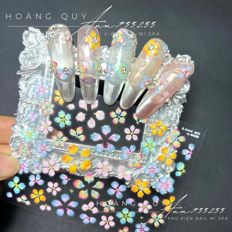 Sticker hoa nổi 5D nail sticker 5D Tomni cao cấp - Ann933233