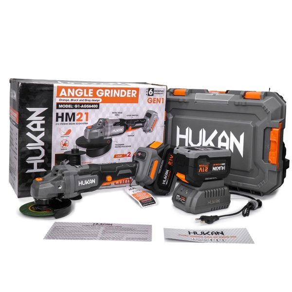 Máy cắt, máy mài  21V Hukan - AGS6400BL,động cơ không chổi than, Tốc độ không tải: 3200/4800/6400v/p