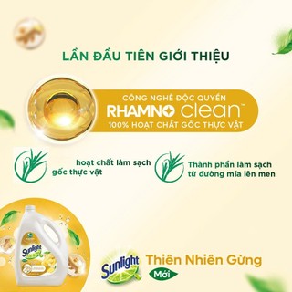 [Hàng khuyến mãi] Nước rửa chén Sunlight 500g Siêu Sạch hương Gừng thiên nhiên