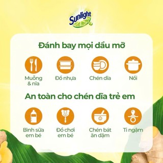 [Hàng khuyến mãi] Nước rửa chén Sunlight 500g Siêu Sạch hương Gừng thiên nhiên