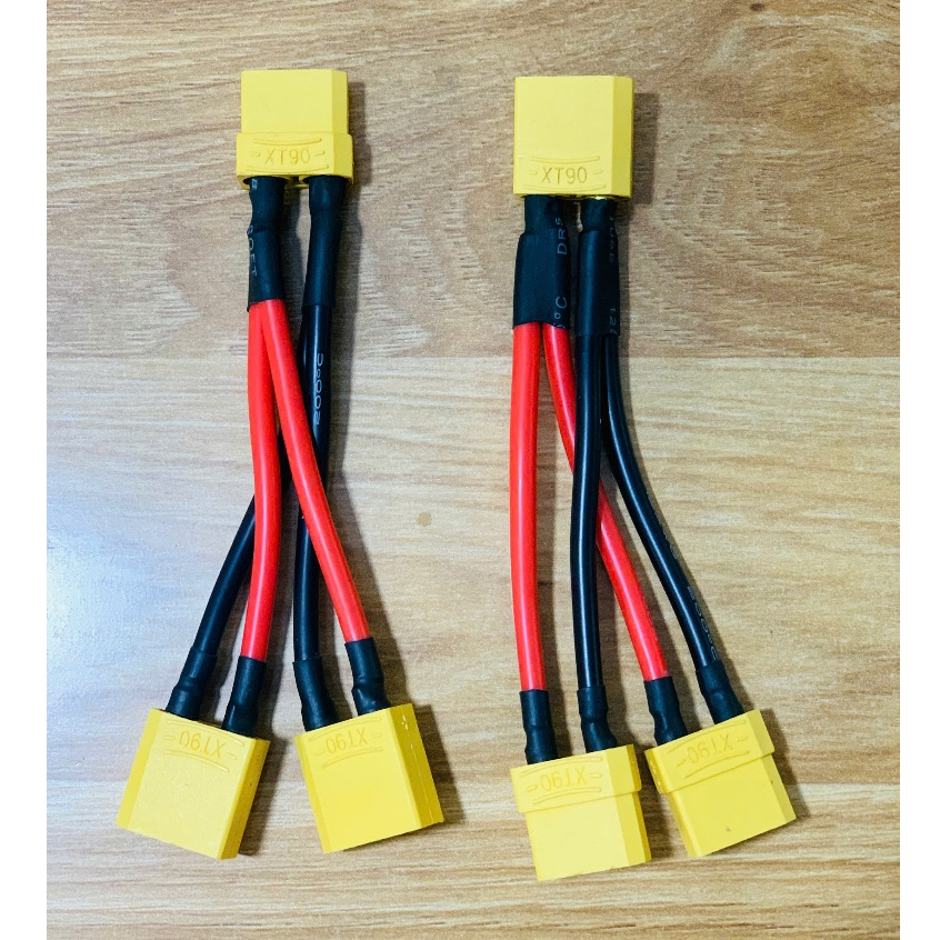 Dây XT90 đầu ESC hàn sẵn 1 đầu ra 2 đầu dây AWG 12 silicone dài 10 cm