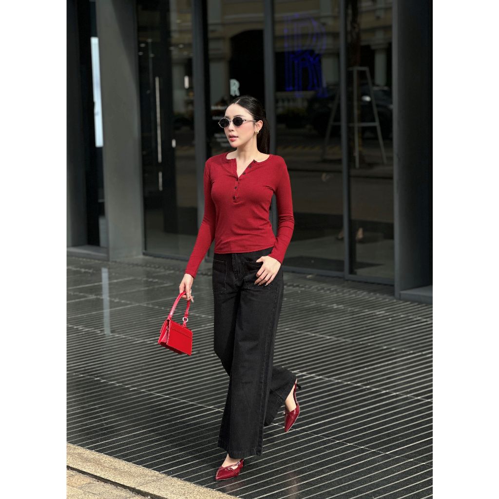 Quần jeans nữ NICOOL dáng suông dài ống loe rộng lưng cao màu trắng basic sang trọng N41-Q54 | BigBuy360 - bigbuy360.vn