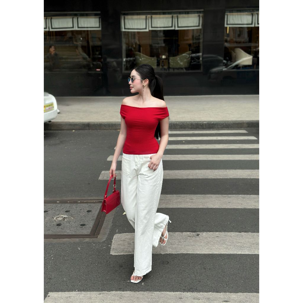 Quần jeans nữ NICOOL dáng suông dài ống loe rộng lưng cao màu trắng basic sang trọng N41-Q54 | BigBuy360 - bigbuy360.vn