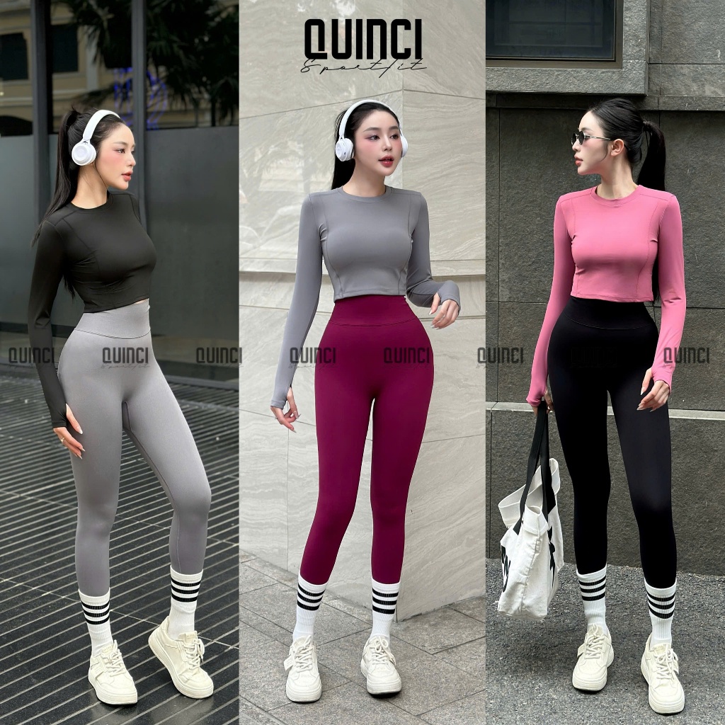 Set áo ELISE dài tay x quần PEACHY chun mông QUINCI