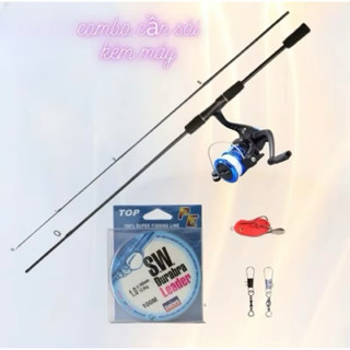 Bộ Combo Cần Câu Lure Sói Đen Máy Ngang, Máy Đứng YF 200 Kèm Bộ Phụ Kiện Đầy Đủ Giá Rẻ,Học Sinh Đồ Câu Tuấn