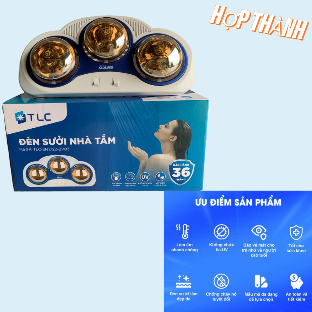 Đèn Sưởi Nhà Tắm 3 bóng vàng TLC LIGHTING