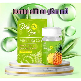  Giảm cân Dứa Slim Plus Dành cho cơ địa khó giảm  Liệu trình 30viên giảm cân +30viên khoá cân  
