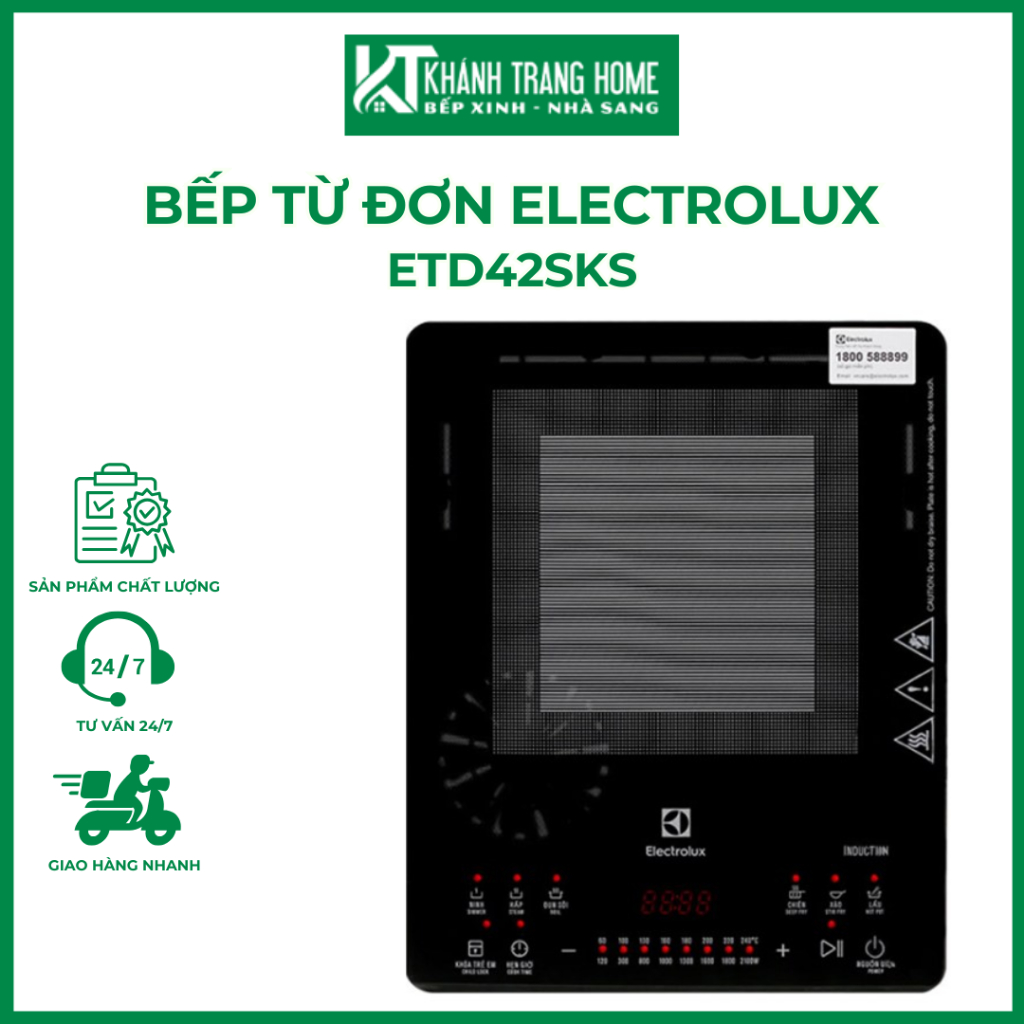 Bếp từ đơn ELECTROLUX  ETD42SKS 29cm thiết kế nhỏ gọn tiện dụng - Khánh Trang Home
