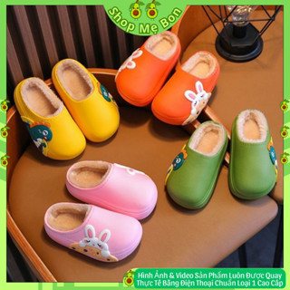  Dép Bông Cho Bé Lót Lông Giữ Ấm Chân,Họa Tiết Khủng Long và Thỏ Dễ Thương Cao Cấp Đón Mùa Đông 2025 