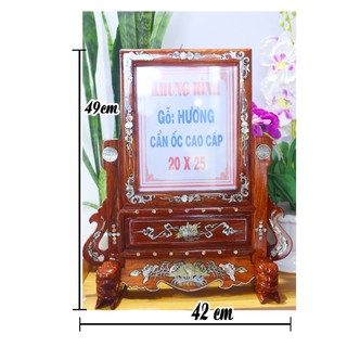 KHUNG ẢNH THỜ GỖ HƯƠNG, CẨN ỐC CAO CẤP 20 X 25 (MẪU MỚI)