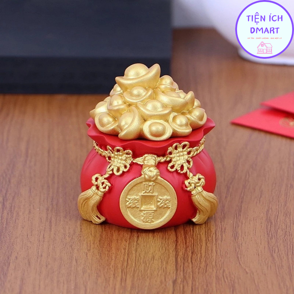 hũ vàng tài lộc đựng gạo, muối hút tài lộc cho gia chủ, thỏi vàng phong thuỷ chiêu tài lộc, may mắn 