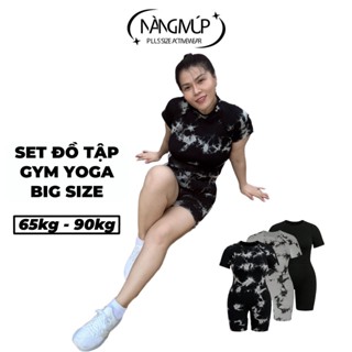 Set bộ đồ tập gym yoga aerobic big size nữ Nàng Múp bigsize 70kg 80kg 85kg 90kg XL XXL XXXL