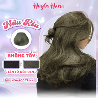 Thuốc nhuộm tóc màu NÂU RÊU không tẩy, lên từ nền đen, tặng kèm oxy trợ nhuộm| Huyenhana