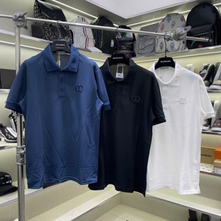 Áo polo nam nữ cổ bẻ CD cotton gai cá sấu thêu nổi logo ngực phối chữ kí viền cổ basic boy phố PL156P