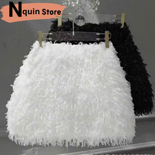Chân váy chữ A, chân váy lông tua rua nữ được thiết kế dáng ôm body (có lót quần) chất lông tơ thời trang sang trọng