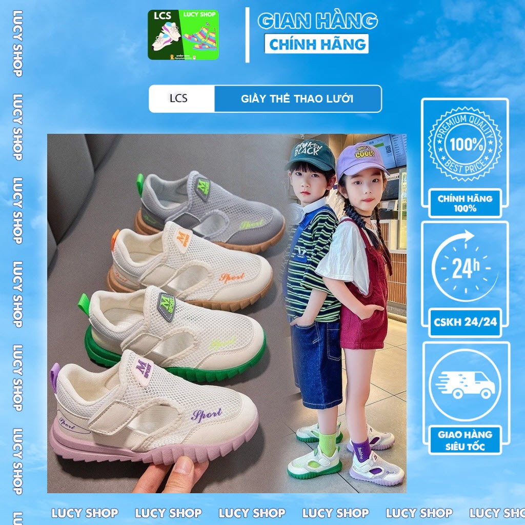 Giày Sandal Bé Trai, Sandal Bé Gái (Mẫu L098) Mùa Hè Phong Cách Mới Đế Mềm Thoáng Khí, Giày Lưới Trẻ Em Size 26-37