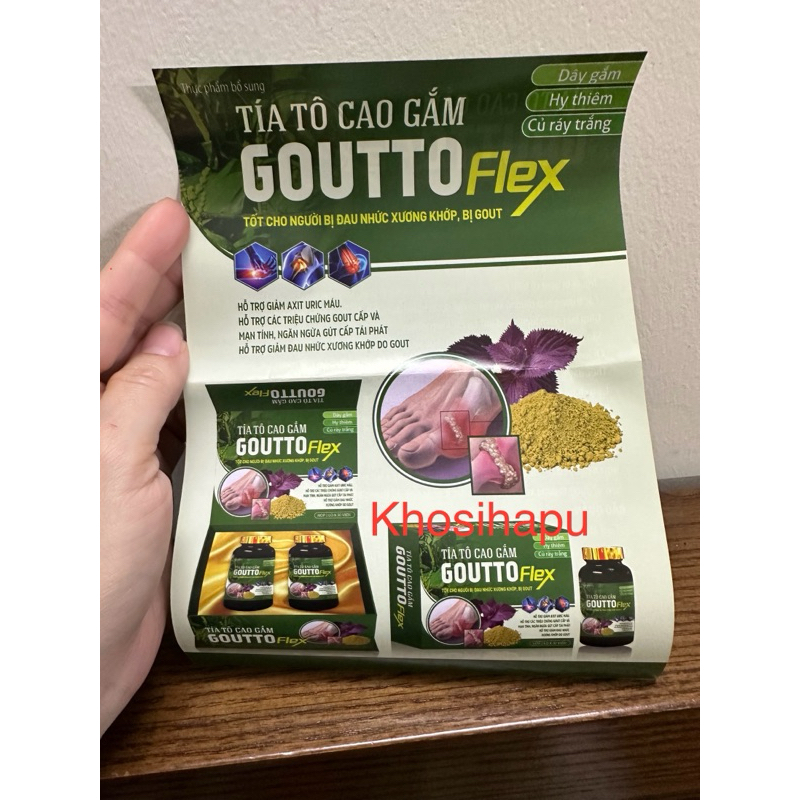 60 Viên uống dành cho người bị Gout Gút Tía Tô Cao Gắm Goutto Flex giảm đau xương khớp viêm khớp chính hãng