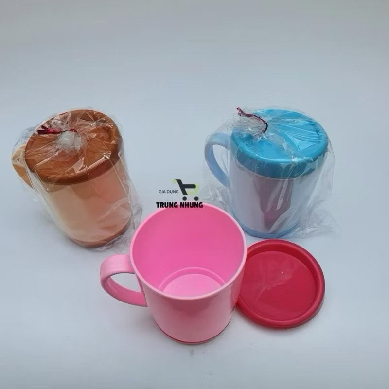 cốc uống nước có nắp -nhựa việt nhật