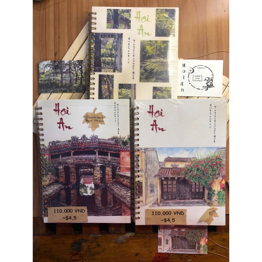Sổ Tay Vintage A5 – Bền Đẹp, Giấy Dày 100GSM in hình HỘI AN