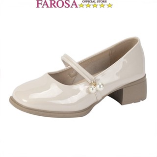 Giày marry janes nữ đế cao 5cm FAROSA -TV69 Giày Lolita Quai hạt ngọc Ngọc chất da bóng cưc xinh