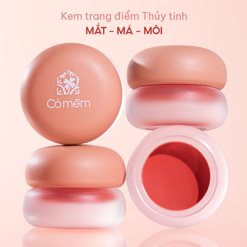 Kem Trang Điểm Mắt Má Môi Đa Năng 3M Bền Màu Bắt Sáng Lên Màu Tự Nhiên Cỏ Mềm 5g