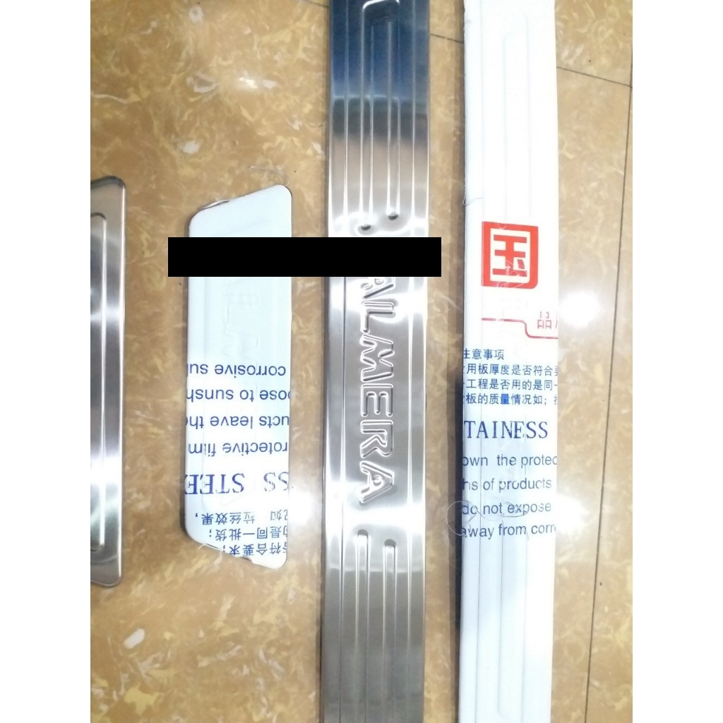 Bộ ốp nẹp bước chân Ngoài Inox cho Nissan Almera đời 2021-2024.