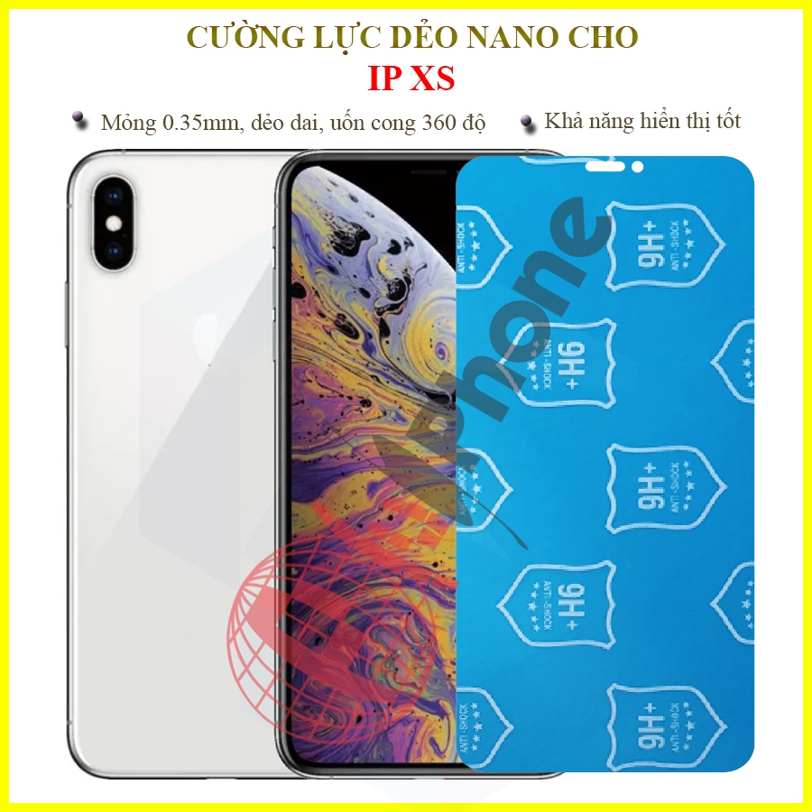 Dán cường lực dẻo nano trong hoặc nhám cho iPhone XS