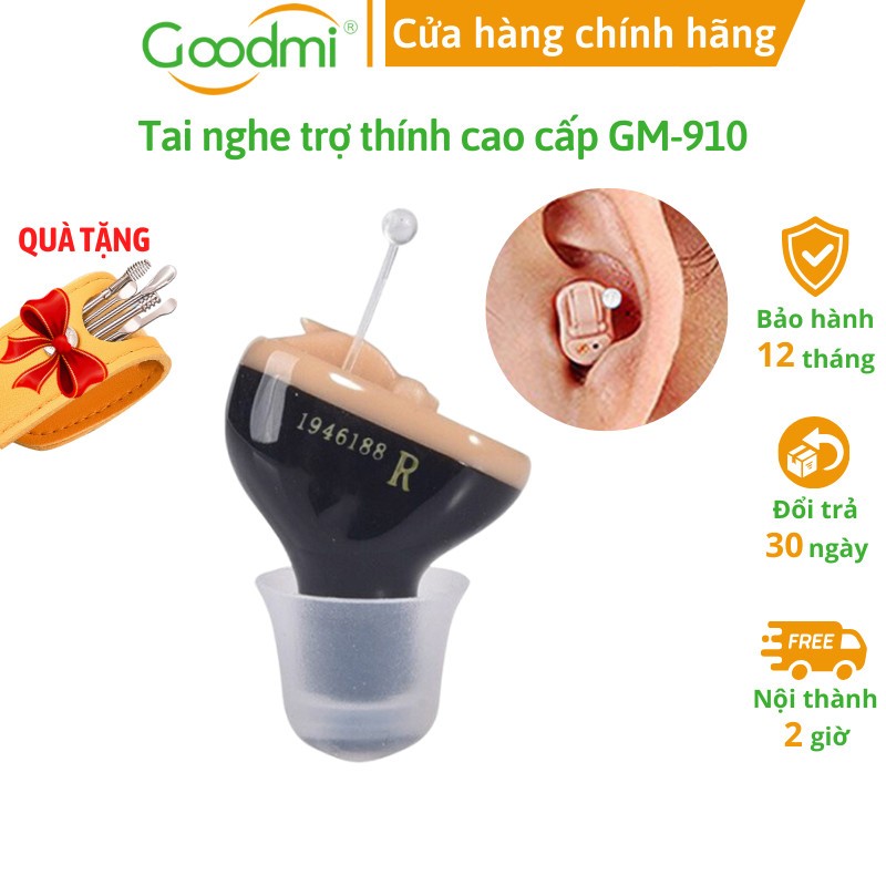 Tai Nghe Trợ Thính, Máy Trợ Thính Lắp Pin Đeo Lọt Tai Siêu Nhỏ Goodmi GM-910