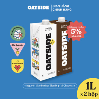 Combo 2 Sữa yến mạch OATSIDE mix vị Nguyên bản & Chocolate 1L