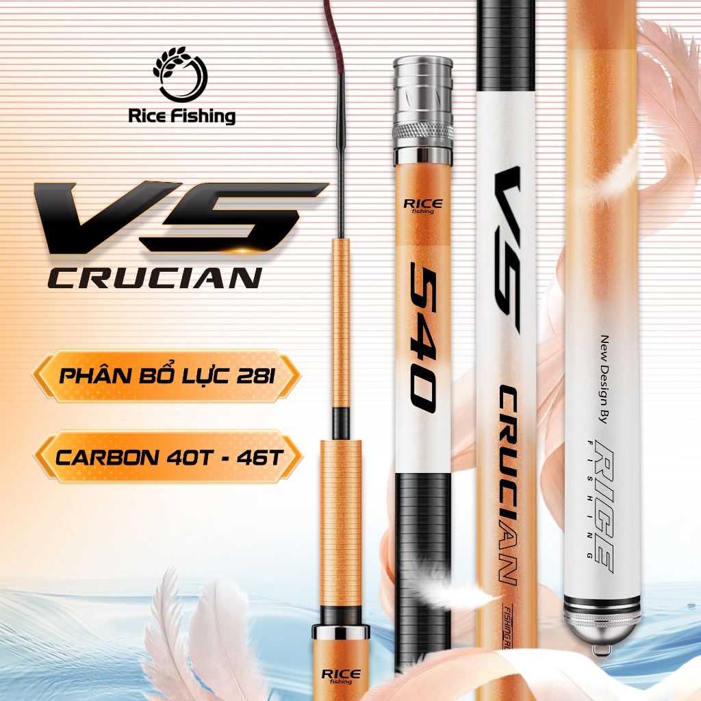 Cần câu đài V5 Diếc Rice Fishing Crucian Sport carbon cao 40T+46T chuyên câu câu chép diếc CC-33