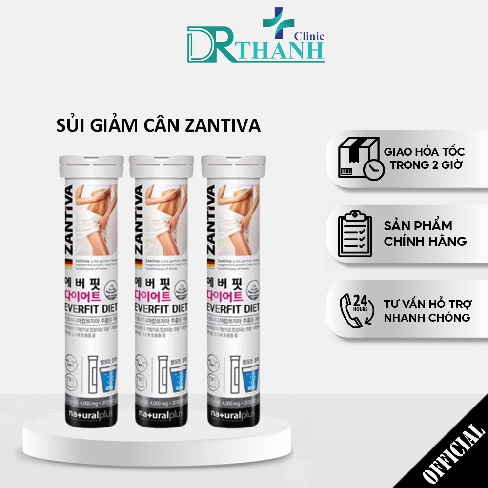 Viên Sủi Giảm Cân Cấp Tốc Tại Nhà Zantiva Everfit Diet Hàn Quốc – Đốt Mỡ, Thanh Lọc, Giảm Mỡ Bụng