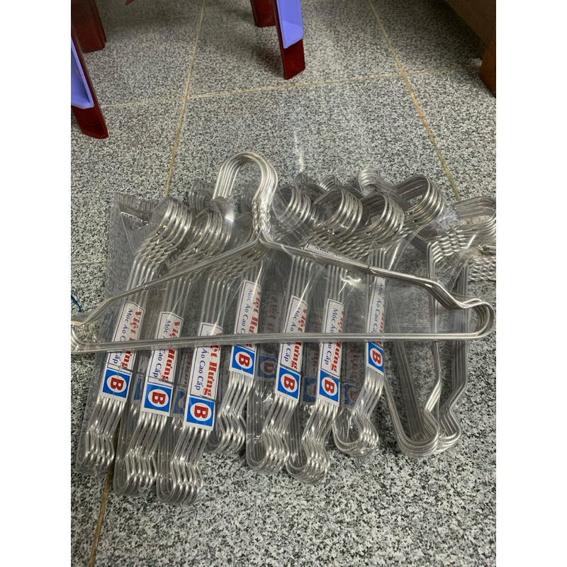50 móc nhôm người lớn size vừa, móc mỏng dài 37cm dùng phơi đồ mỏng