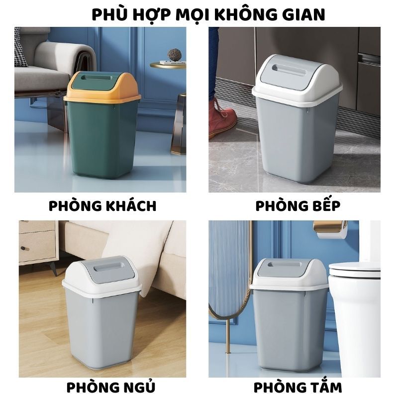 Thùng Đựng Rác Nắp Lật ENODA HOME, Thùng Rác Văn Phòng 2 Kích Thước TR031 | BigBuy360 - bigbuy360.vn