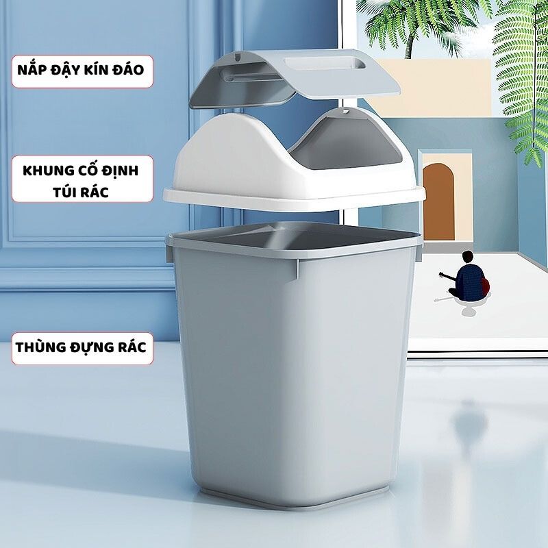 Thùng Đựng Rác Nắp Lật ENODA HOME, Thùng Rác Văn Phòng 2 Kích Thước TR031 | BigBuy360 - bigbuy360.vn