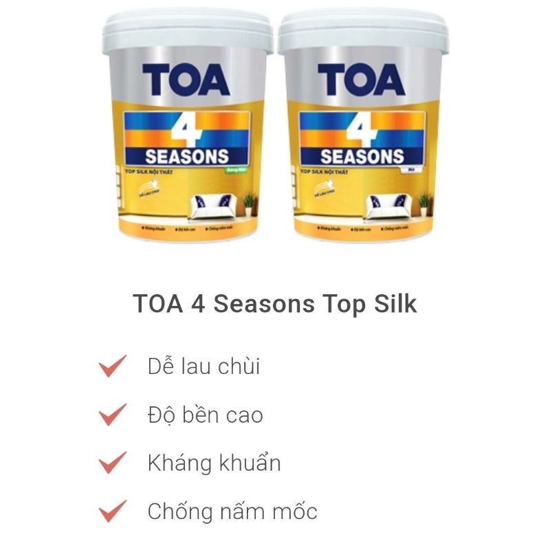 sơn nội thất cao cấp Toa 4 season 15lits