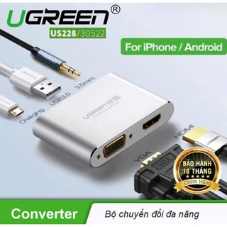 Bộ chuyển điện thoạị to hdmi / vga+ 3.5mm ugreen 30522 us228
