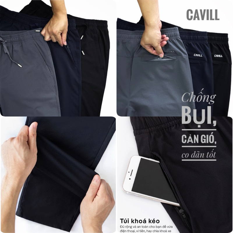 Quần gió suông cao cấp CAVILL,Co giãn,Mềm mịn, Dày dặn, Dáng suông vừa, Trẻ Trung