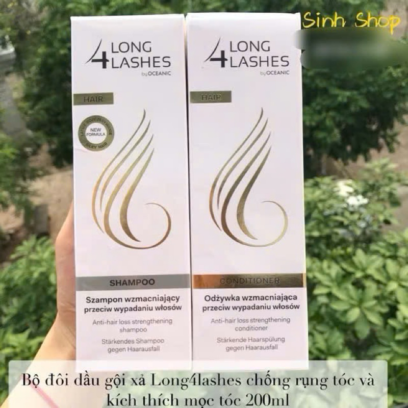 (Auth-đủ bill) Combo Dầu Gội Đầu và Dầu Xả Long4lashes Chống Rụng Tóc Kích Thích Mọc Tóc 200ml (hàng