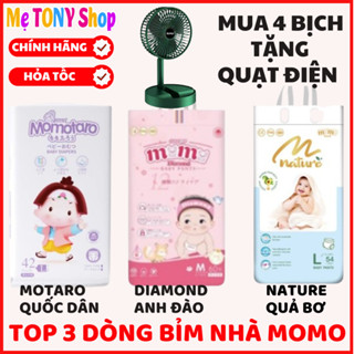 [Tặng Quạt Điện]COMBO 4 BỊCH Bỉm Tã Dán/Quần MOMOTARO/MOMO DIAMOND/MOMO NATURE Xuất Nhật ĐỦ SIZE (giá 4 bịch)