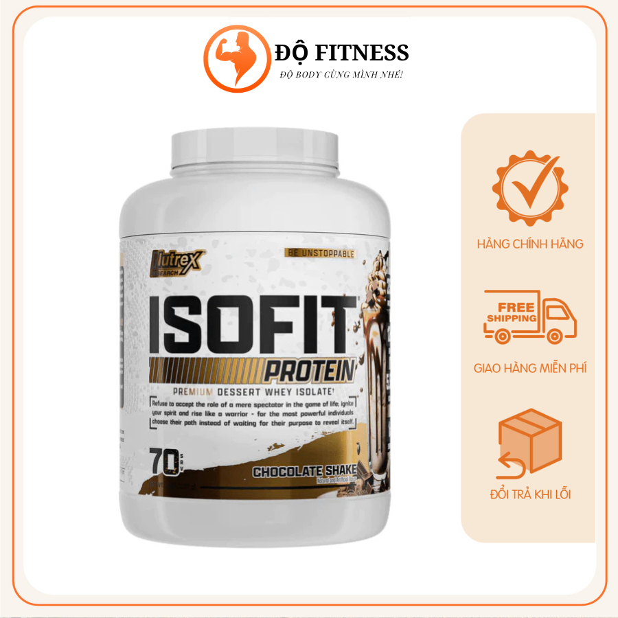 Isofit Whey Protein Isolate - 5Lbs (70 Lần Dùng) Nutrex Hỗ Trợ Phục Hồi và Xây Dựng Cơ Bắp, Vị Ngon